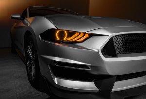 Ford Mustang Headlight Assembly - ORACLE Lighting - Black Series - Dynamic ColorSHIFT - `18-`23